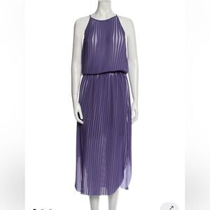 Ramy Brook Purple Pleated Midi Dress